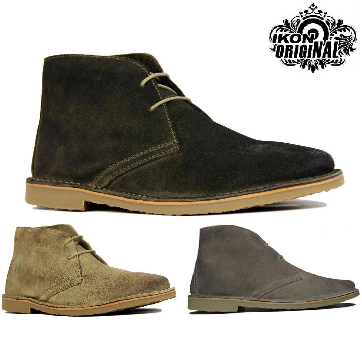 Ikon CANYON Mens Suede Leather Casual 