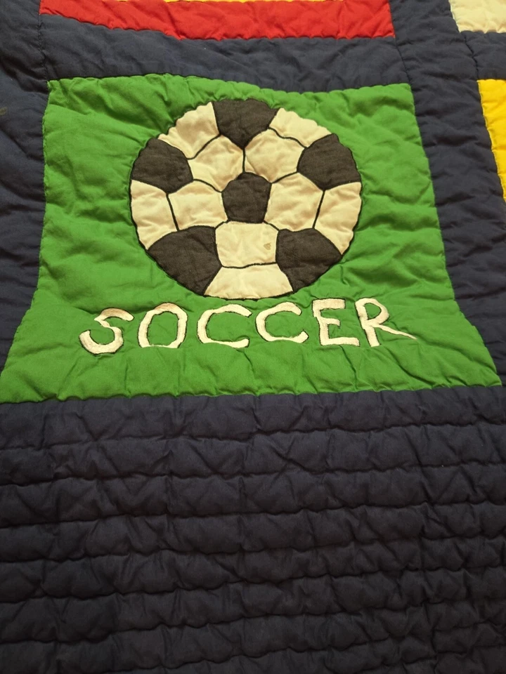 Edredón de fútbol deportivo para niños, tamaño doble, colcha/tiro/manta, hecho en India Foto 3 de 4