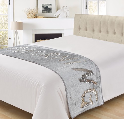 Glamorosa Decorativa Dos Tonos Sirena Cama Manta 65x200cm Rojo Plata Rosa - Imagen 5 de 5