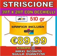 BANNER STRISCIONE PUBBLICITARIO 3x2mt  PERSONALIZZATO  BANNER PVC DA ESTERNO