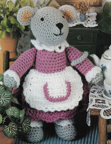 MISS MOUSIE MOUSE 11" STUFF ANIMAL TOY DIGEST SIZE CROCHET PATTERN INSTRUCTIONS