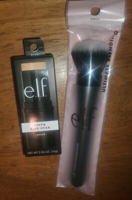 ELF Bundle- Prep & Blur Stick (Sheer) #81321, Ultimate Blending Brush #84034
