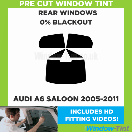 For Audi A6 4-door Berlina 2005-2011 Pre Cut Window Tint Rear 0% Blackout Film - Picture 1 of 10