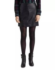 LAUREN Ralph Lauren Womens Leather Pencil Miniskirt Black Skirt Size 6 12581