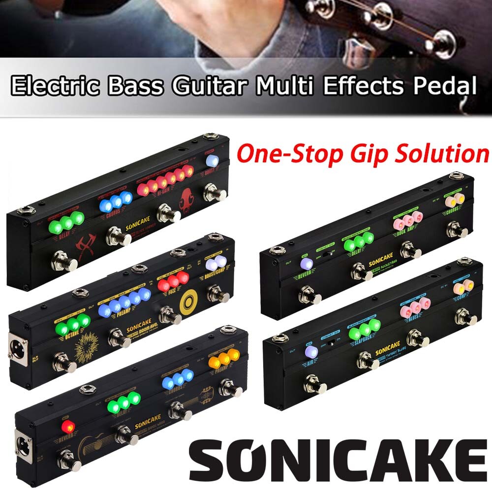 SONICAKE Guitar Multi Effects Pedal Delay/Chorus/Distortion/Overdrive
