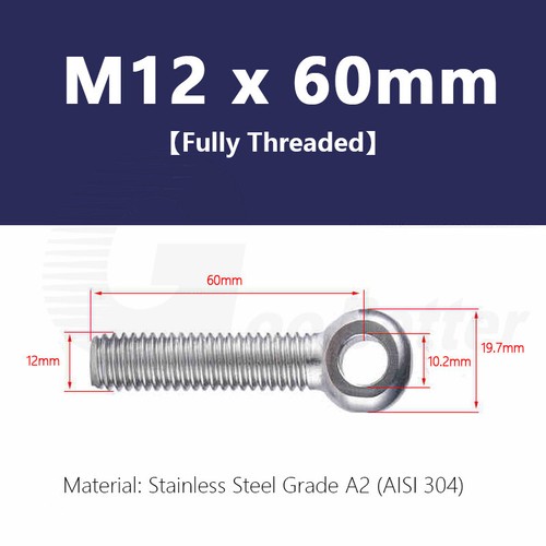 Forged Eye Bolt M5 - M24 Catenary Wire Hanging Screws DIN 444 Stainless Steel A2 - Picture 74 of 152