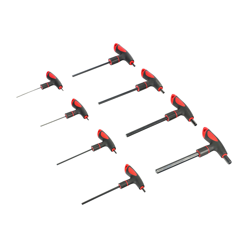 Timco T-Handle Hex Key Set Metric Allen Wrench Soft Grip Torque Fastener 8pcs