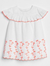 Baby Gap White Ruffle Embroidery Summer Sun Dress 3-6 6-12 12-18 Months 40 NWT