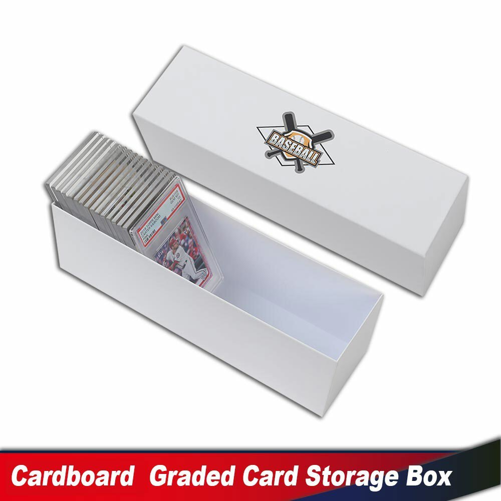 New Graded Card Storage Holder Container - Box Holds 50-55 Graded Cards  White