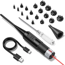 Rechargeable Laser Bore Sight kit .17 .22lr to 12GA Laser Bore Sighter