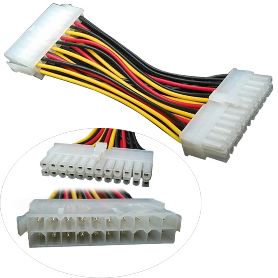 P27 Netzteil Strom Kabel Adapter 20pin Stecker auf 24pin Buchse für Mainboard PC - Bild 3 von 4