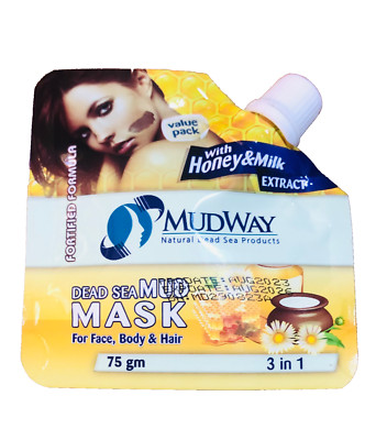 Pack of 2 Natural Mud Mask 3 in 1 with Honey & Milk Rich in Dead Sea Mineral