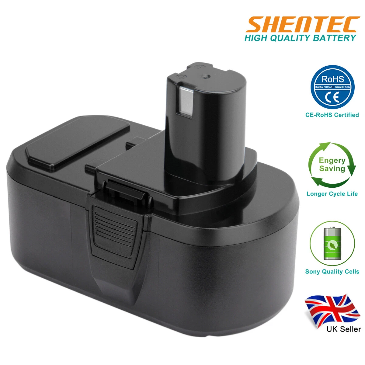 6.0AH 18V Li ion Battery for Ryobi ONE P100 BPP 1820 BPP 1817M BIW180 P108 P107