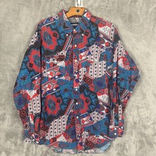 Vintage Wrangler Cowboy Cut Regular Fit X-Long Tail Shirt Aztec 17.5 35