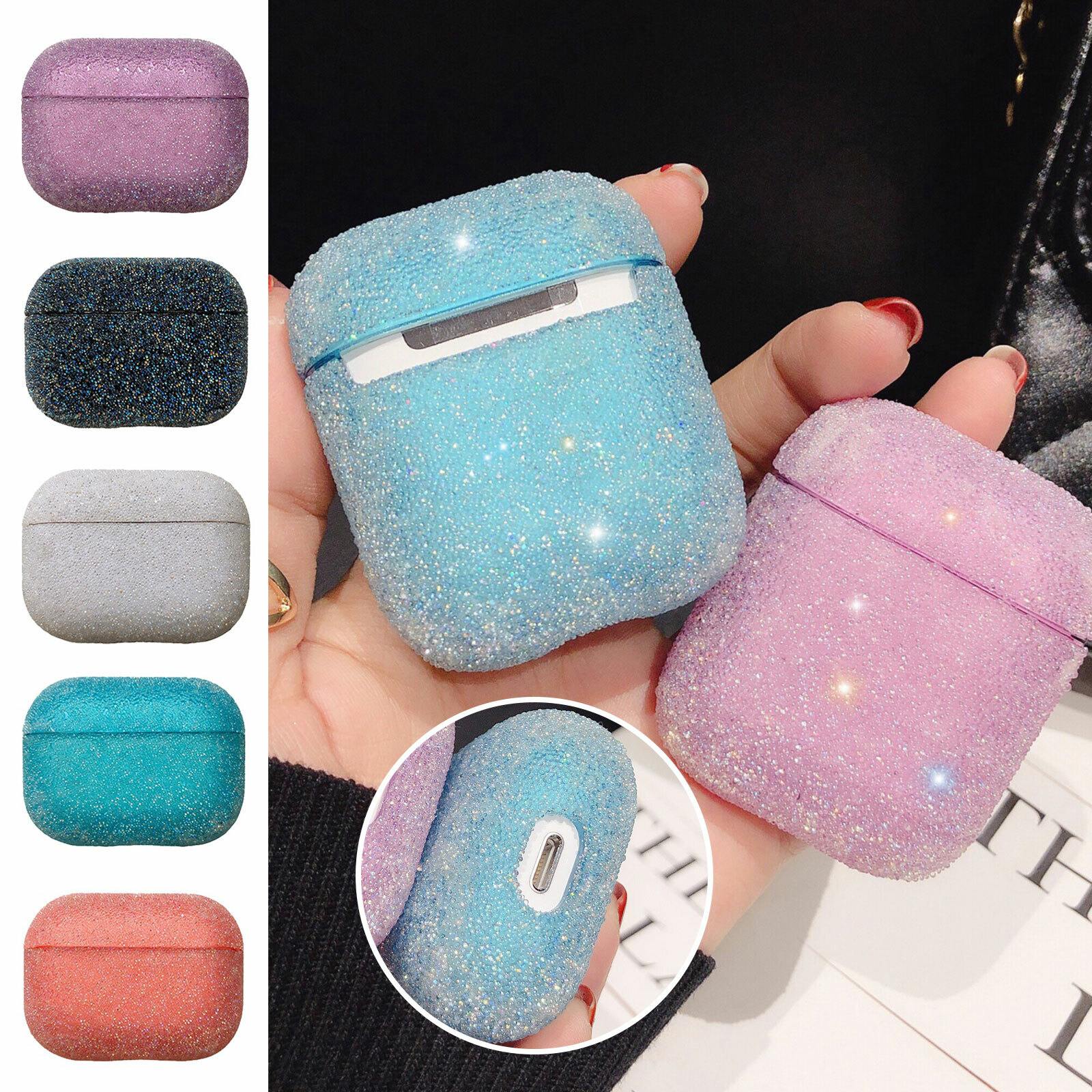 For Apple AirPods Pro/1/2 Charging Case Bling Full Glitter Protective Case Cover-image