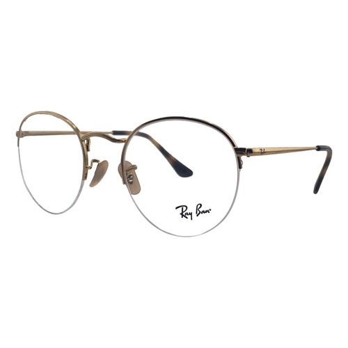 Ray-Ban RB3947V 2500 Gold Half Rim Round Eyeglasses Frames 51mm 22mm ...