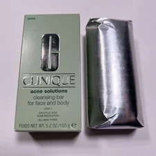 Clinique Acne Solutions Cleansing Bar Soap For Face and Body Full Size 5.2 oz