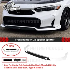 For Honda Civic Sedan Hatch 2025-Up Yofer Pearl White Front Bumper Lip Splitter