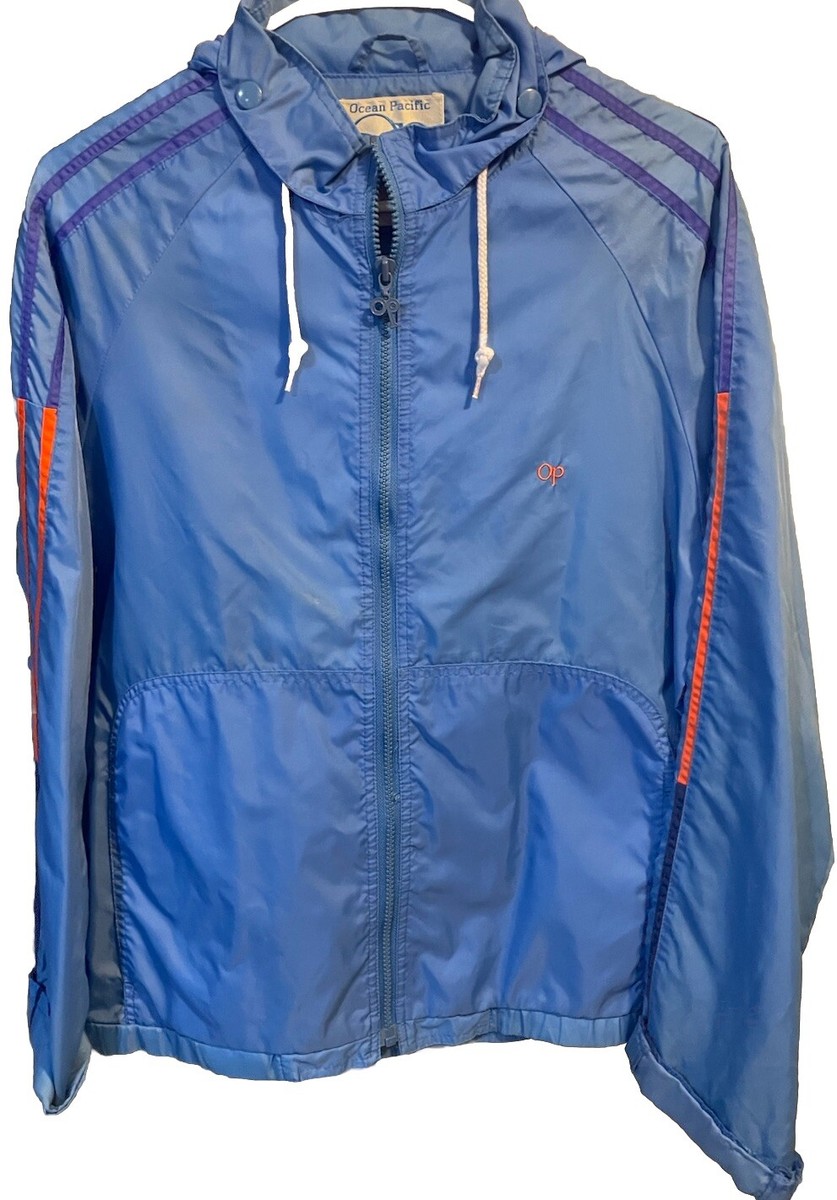 ビンテージOcean Pacific OP ジャケット Surf Vintage Ocean Pacific OP Light Blue W/ Orange Stripes Surfer