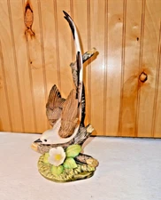 1986 Homco Masterpiece Porcelain Bird Figurine Scissor-Tailed Flycatcher Flower