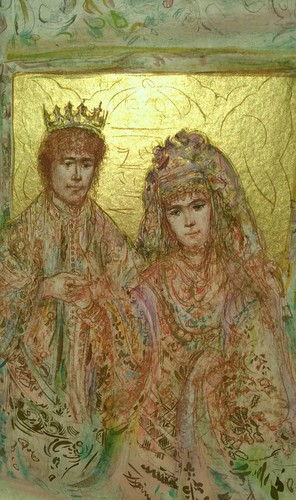 Vintage EDNA HIBEL, Royal Couple, LITHOGRAPH HAND SIGNED L.E 274/385 - Picture 2 of 5