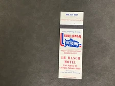Vintage L. R. Ranch Motei Lexington Nebraska Matchbook Cover
