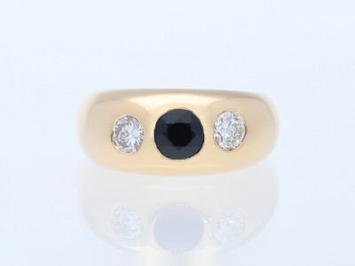 Top Preis vintage Gypsy Ring Brillanten Saphir 750 Gold Deutschland um 1970 deta