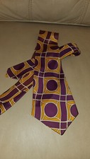 Vintage Mid Century Obnoxious Loud Mens Tie Necktie Purple Gold