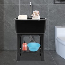 Modern Utility Sink With Faucet Freestanding Utility Sink with Storage Shelf