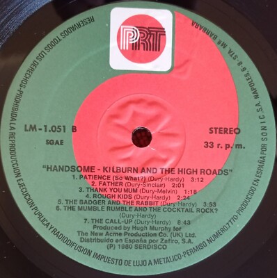 KILBURN AND THE HIGH-ROADS ** Handsome ** 1983 SPAIN REISSUE LP | eBay