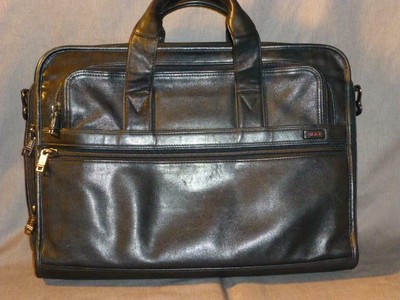 tumi briefcase leather