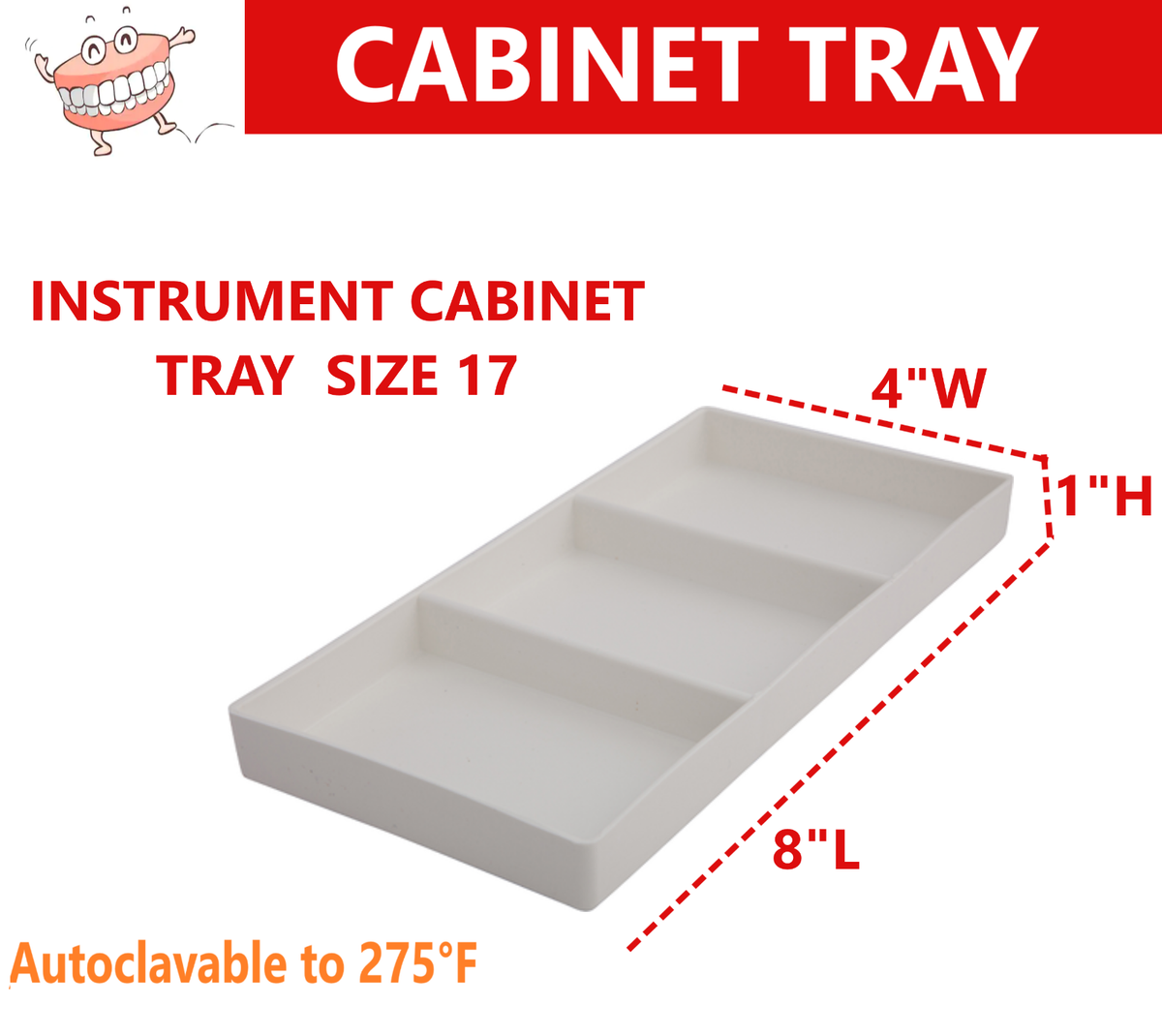 DENTAL CABINET INSTRUMENT TRAY ORGANIZER AUTOCLAVABLE PLASTIC #16 #17 #18 # 19 #2