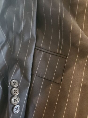Polo Ralph Lauren Anzug Sakko Herren 46 L Italy Schurwolle extra fein schwarz gestreift - Bild 3 von 12