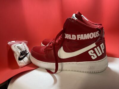 NIKE X SUPREME AIR FORCE HIGH VARSITY RED/ WHITE/ RPRO/ BLANC