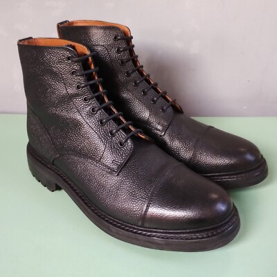 Grenson Joseph Boots UK11 G Black Grained Leather Commando Sole Fixed  Price UK