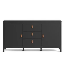 Madrid 2 Door Sideboard with 3 Drawers, Black Matte