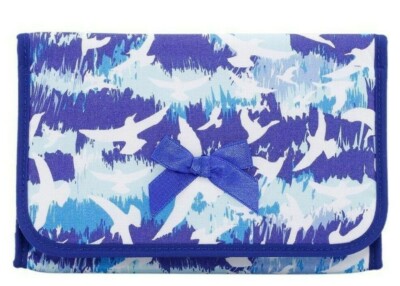 Naraya Bird Printed Seagull Makeup Cosmetic Bag With Mirror Cotton