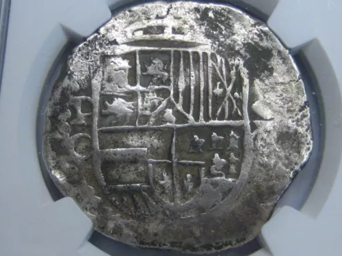 1649-51 PHILIP IV 8 REAL COB NGC VF POTOSI ASSAYER O SPANISH COLONIAL BOLIVIA