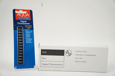 (Case of 12) Aqua Culture Digital Aquarium Thermometer, New