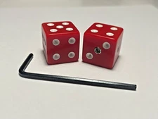 RED Dice Control Knob Pair (2) NEW Guitar Bass Volume Tone