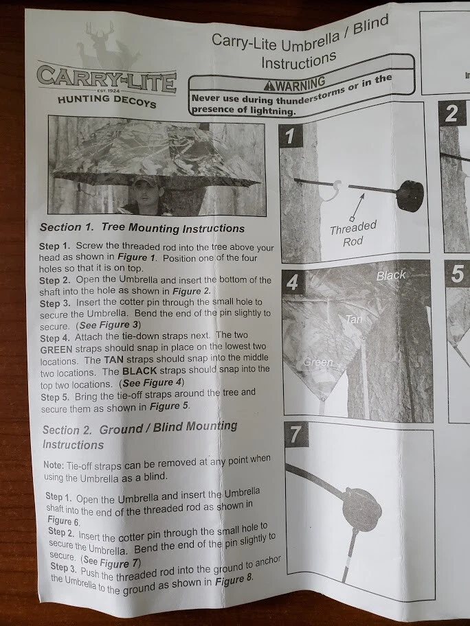 Large 67" UMBRELLA / BLIND Deer Hunting Carry Lite Mossy Oak Quick Easy Mount - Image 3 of 4