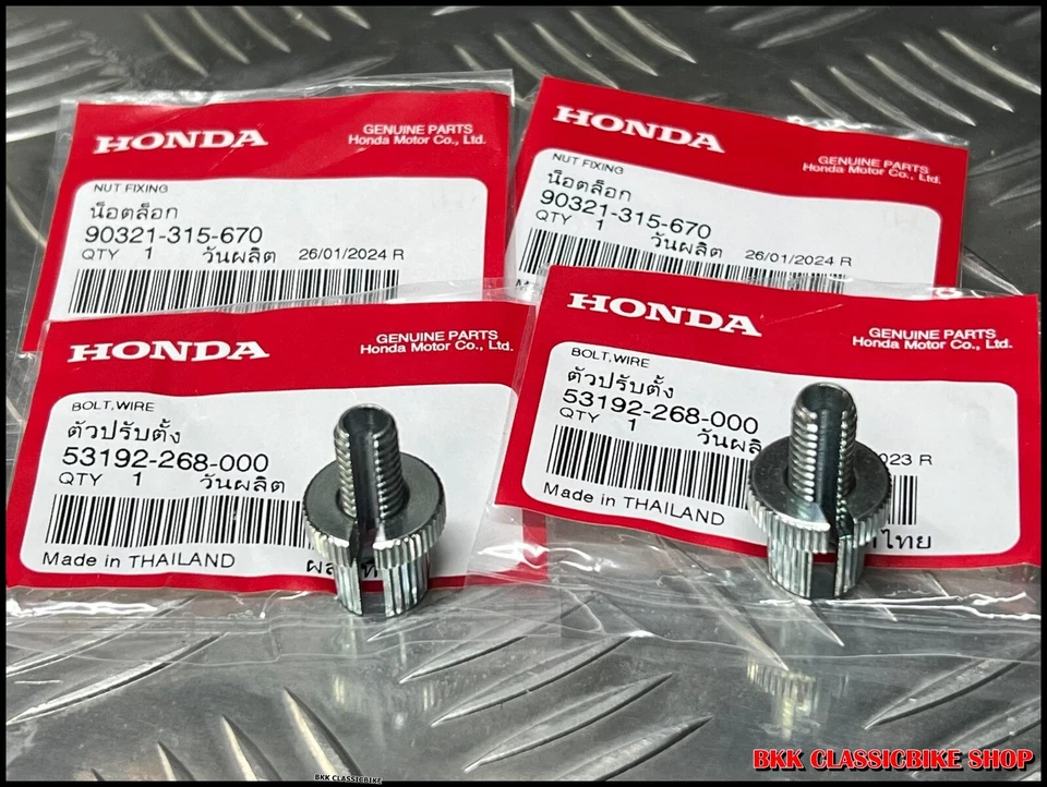 NOS Honda CL200 CL250 CL300 CL350 CL450 Clutch Brake Cable Adjuster Nut & Screw - Image 4 of 4