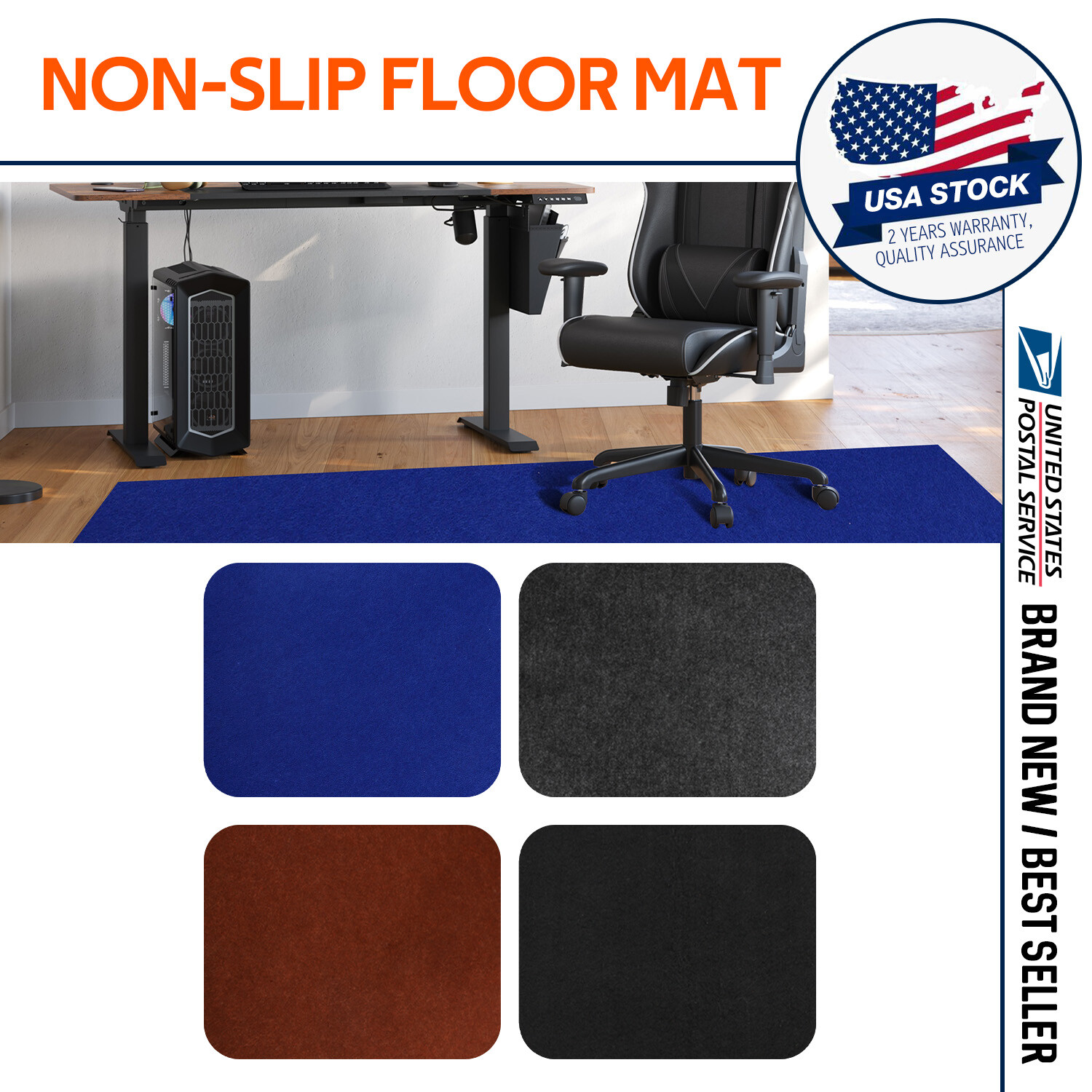 Non Slip Office Home Chair Desk Mat Floor Computer Carpet Protector Anti Slip