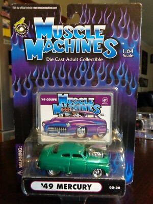 1949 MERCURY COUPE GREEN MUSCLE MACHINES 1/64 NEW IN USED PACKAGE
