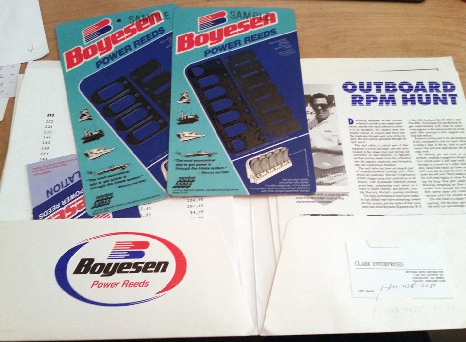 Boyesen Racing Reeds Sales Pamphlet Manual - Outboard Motors - 1980's ...
