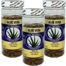 3 x Bottles of Aloe Vera concentrate 5000mg 100 Softgels