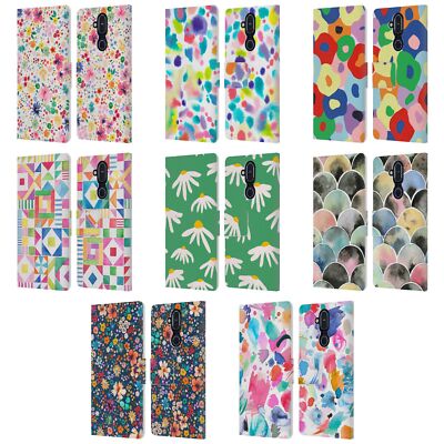 OFFICIAL NINOLA COLOURFUL PRINTS LEATHER BOOK WALLET CASE COVER FOR NOKIA PHONES