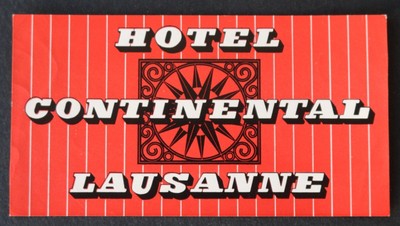 etiqueta de hotel extranjera. continentale. rom - Comprar Etiquetas