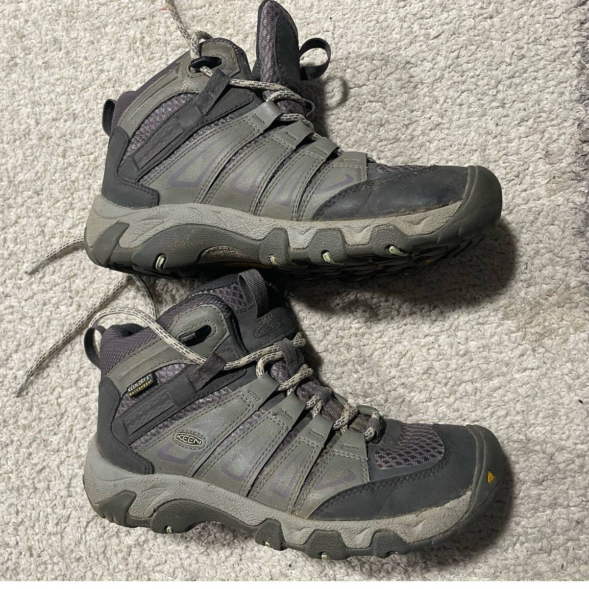 Stivali KEEN Dry donna taglia 6 5 Oakridge Mid impermeabili stringati grigio viola