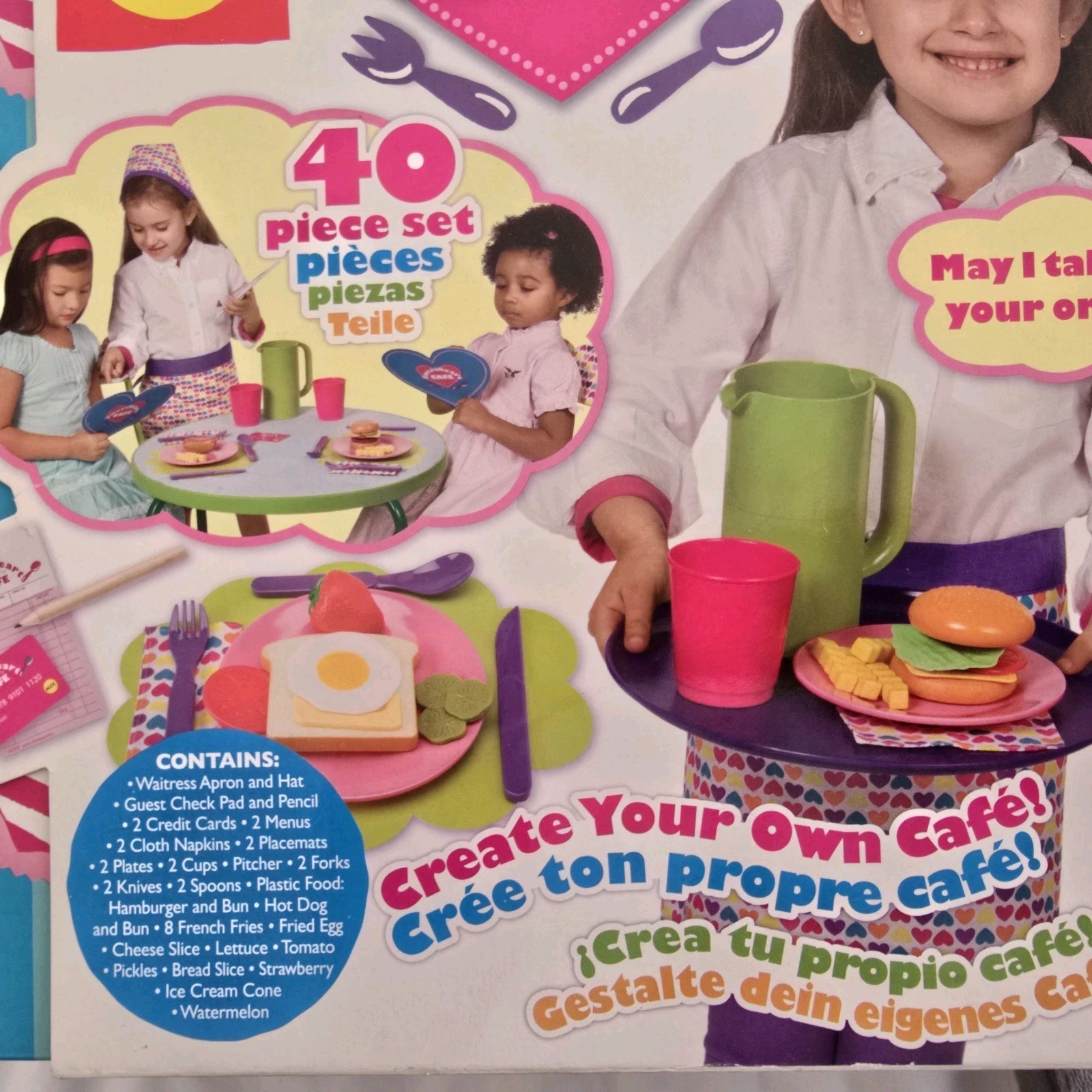 Sweetheart Cafe Pretend Play Faux Food 40 Piece Play Set New